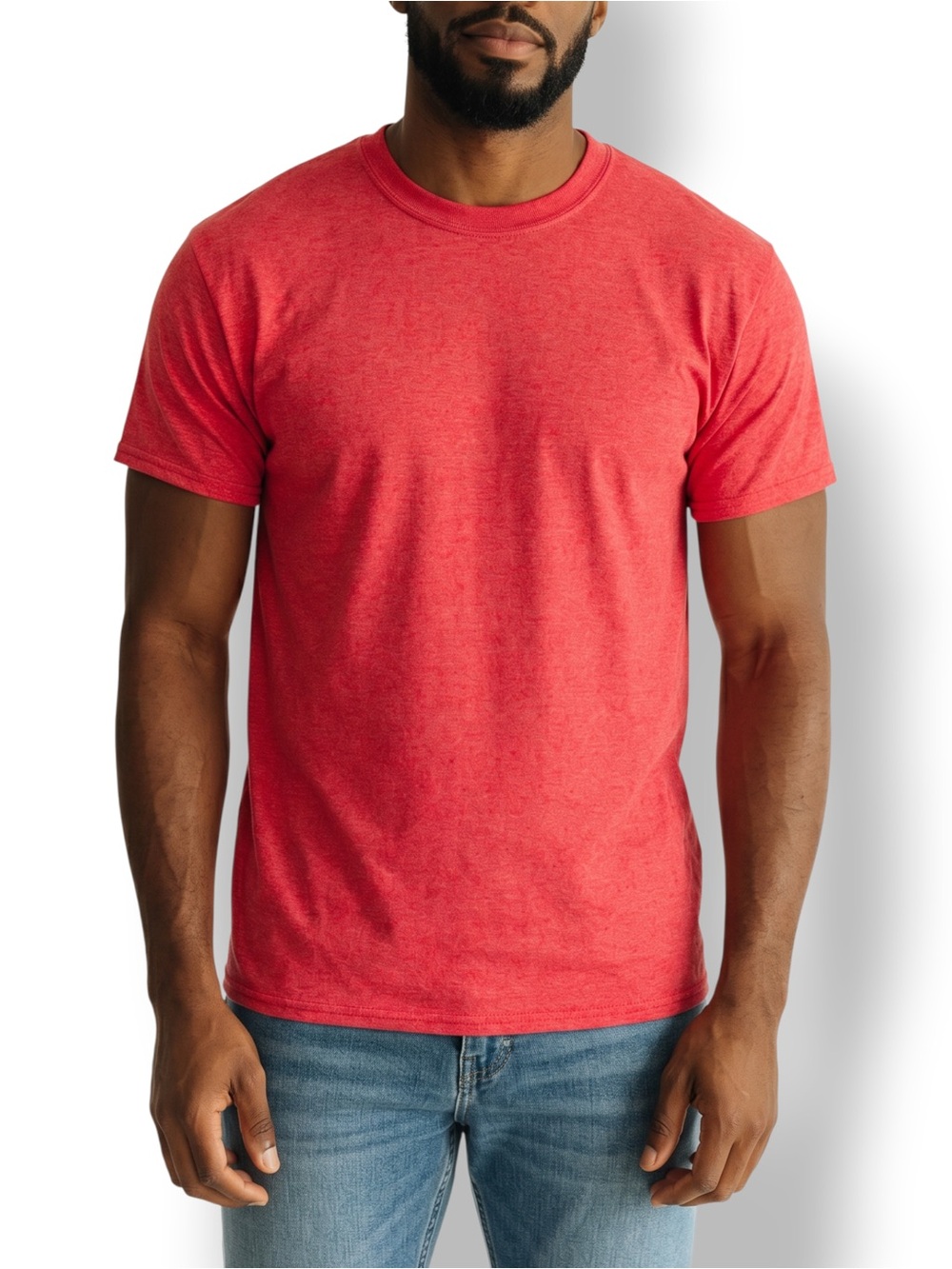 4/$20 Gildan Heather Red Crew Neck T-Shirt Men’s Small 50/50 Short Sleeve Tee